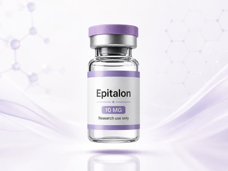 Fiole de Epitalon pour fiche éducative Guide des Peptides