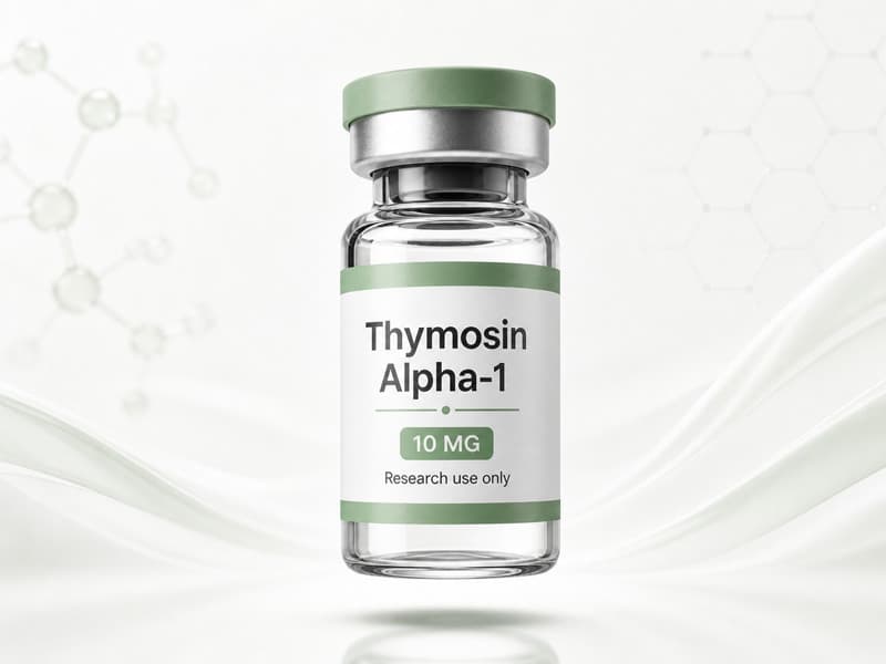 Fiole de Thymosin Alpha-1 pour fiche éducative Guide des Peptides