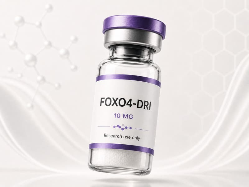 Fiole de FOXO4-DRI pour fiche éducative Guide des Peptides