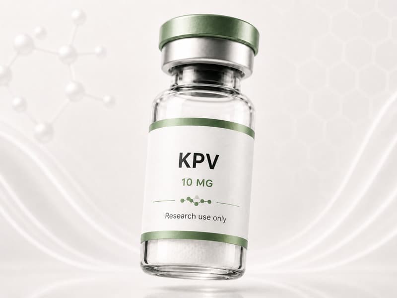 Fiole de KPV pour fiche éducative Guide des Peptides