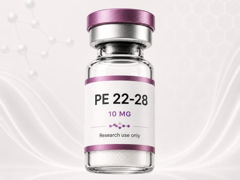 Fiole de PE 22-28 pour fiche éducative Guide des Peptides
