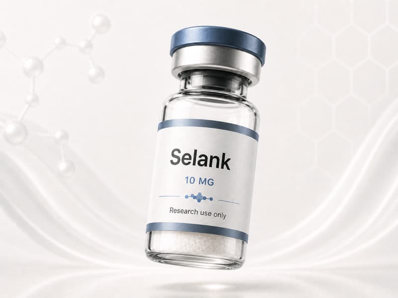 Fiole de Selank pour fiche éducative Guide des Peptides