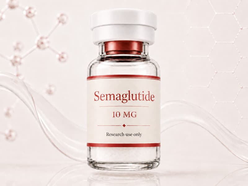 Fiole de Semaglutide pour fiche éducative Guide des Peptides