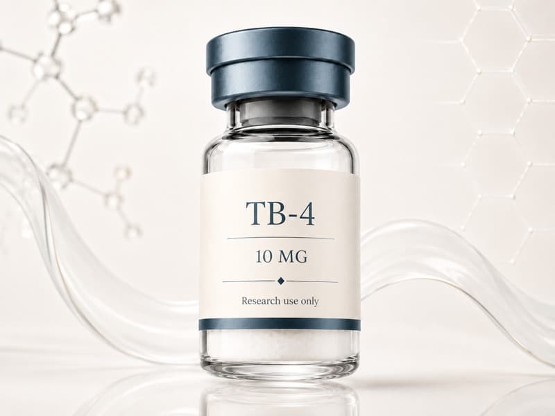 Fiole de TB-500 (TB-4) pour fiche éducative Guide des Peptides