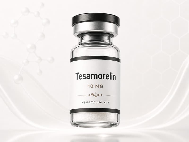 Fiole de Tesamorelin pour fiche éducative Guide des Peptides