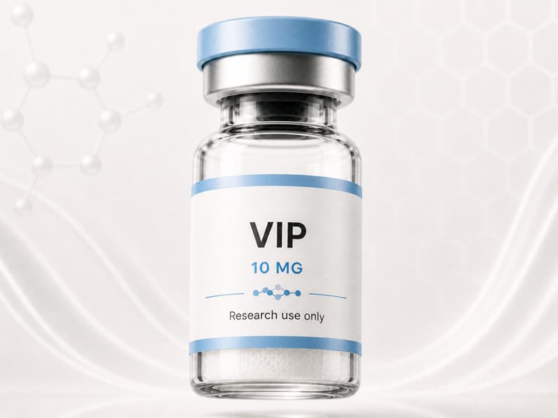 Fiole de VIP pour fiche éducative Guide des Peptides